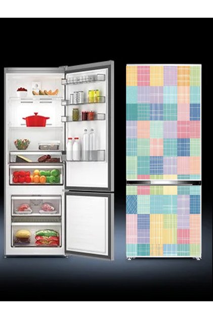Refrigerator Covering Foil Printed Colors | Easy to Apply Waterproof Decorative Sticker 90X200