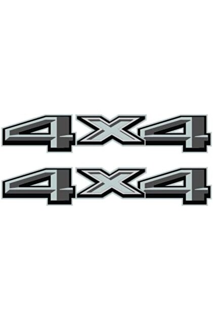 ملصقات شاحنة F150 4x4 (40.6 × 8.1 سم) ملصقات جانبية معدنية رمادية
