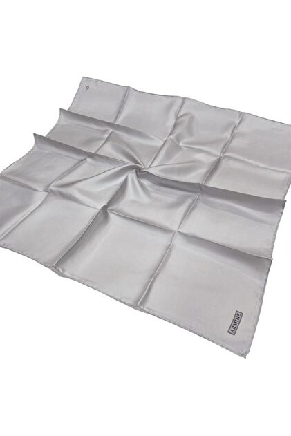 Plain Silk Scarf - 152 Silver Twill