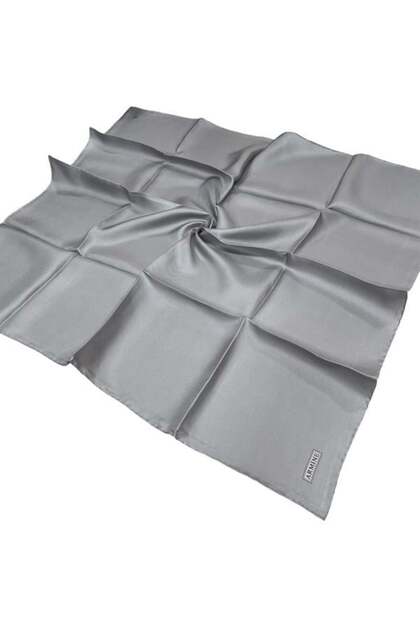 Düz İpek Eşarp - 597 Gri Twill