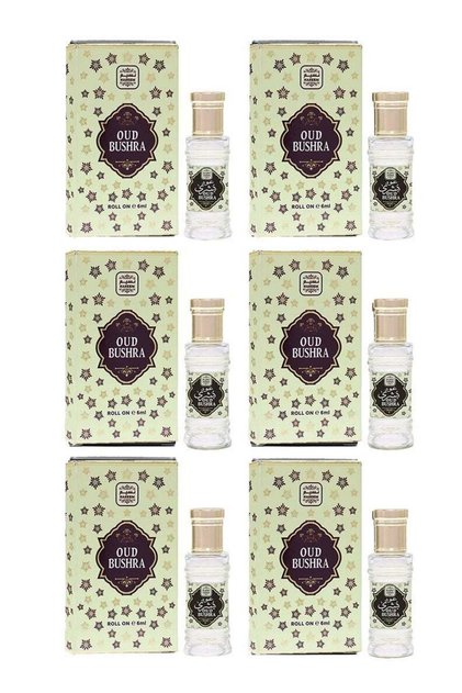 Oud Bushra Perfume Oil Roll-On for Men & Women - 6ml (Pack of 6)
