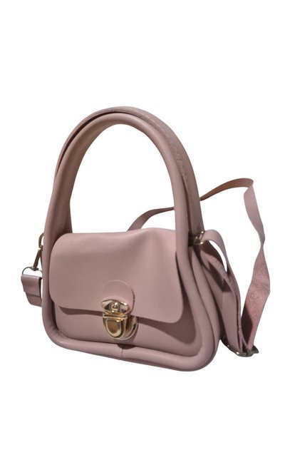 Women's Mini Lock Detailed Stylish Handbag Shoulder and Strap Bag