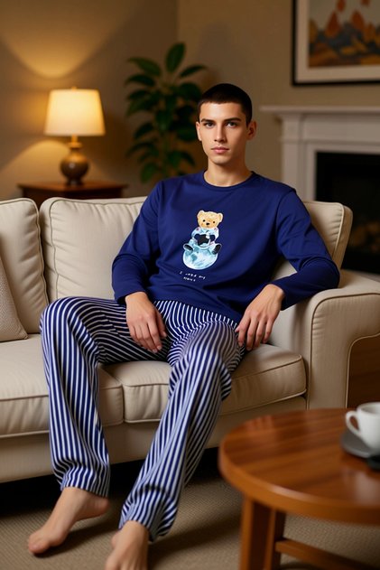 Long Sleeve Astronaut Printed Pajama Set Women Functional Durable Quality Comfortable Stylish