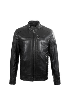 Derimod Muller-X (Plus) Erkek Siyah Deri Ceket 24WGE65611M