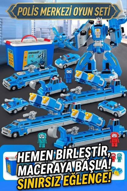 craftivio Manyetik Dönüşen Robot Araba Seti 21 Parça Sök Tak