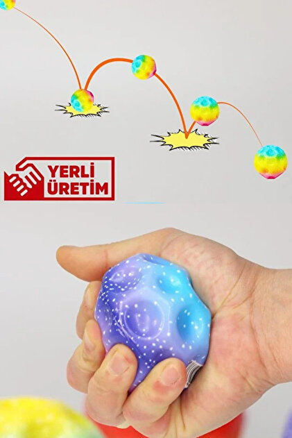 MİNGODAN Zıplayan Top Anti Stres Esnek Top Bounce Moon Ball 1 Adet