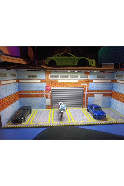 lologames Led Işıklı Garaj – 1:64 Ölçekli Araba Maketi Diecast