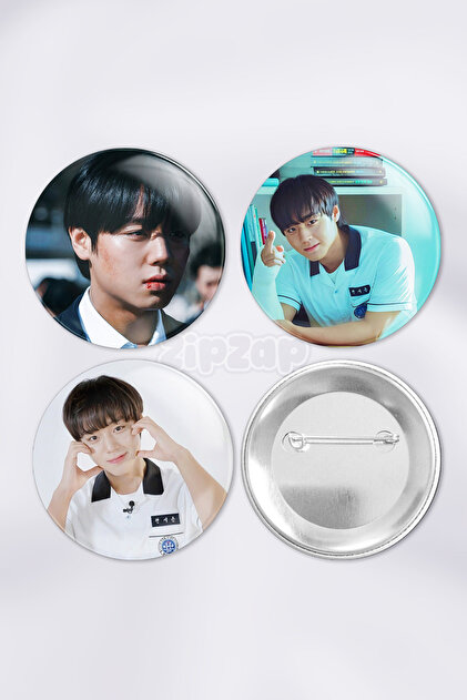 Yeon Si-Eun (Park Ji-Hoon) Weak Hero Bag Ornament Pin Button Badge Set (3 Pcs)