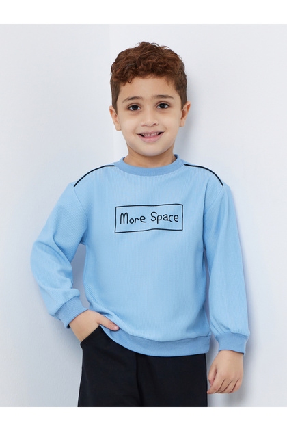 Slogan Print Round Neck Sweatshirt