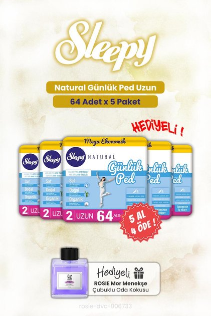 Buy 5 Pay for 4 Natural Daily Pad Long 64-Pack and Rosie Room Fragrance