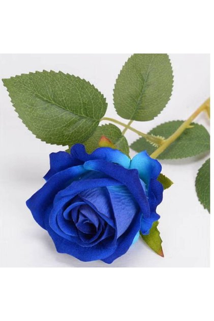 Simulation velvet Rose Single Artificial Flower Decoration High-end bouquet Wall Blue Color