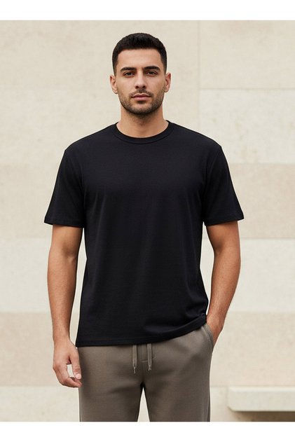 Men Relaxed Fit Crew Neck Short Sleeves T-shirt