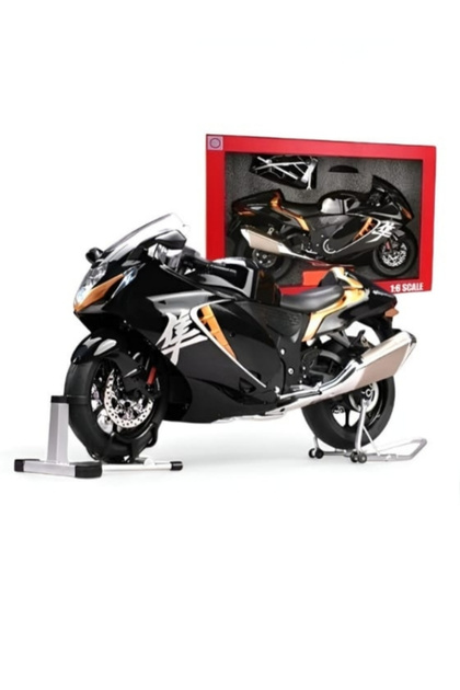 MotoGarage Suzuki Hayabusa Gsx R1300 1:6 Diecast Black – Lighted