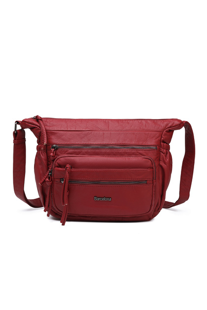 Barcelona Medium Size Multi-Pocket Long Crossbody Strap Sports and Casual Women's Shoulder Bag Burgundy