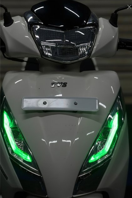 Green Color Headlight Design Sticker Set (Right and Left) Compatible with Daytime Running Lights for Tvs Jupiter 125