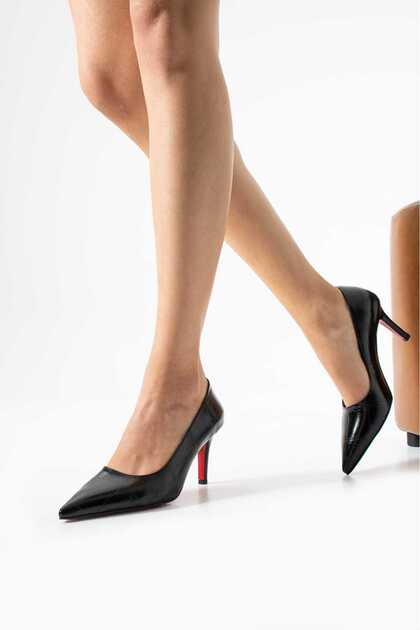 Stiletto Women's High Heels Color Black Comfortable for Daily and Special Occasions Vegan Leather