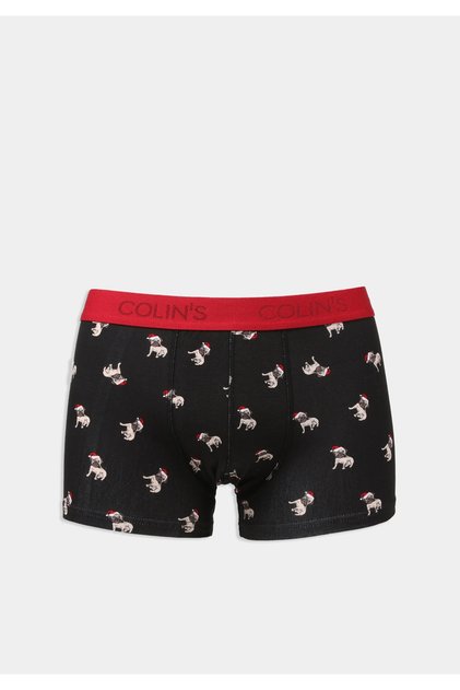 Modern Fit Printed Men's Black Boxers
