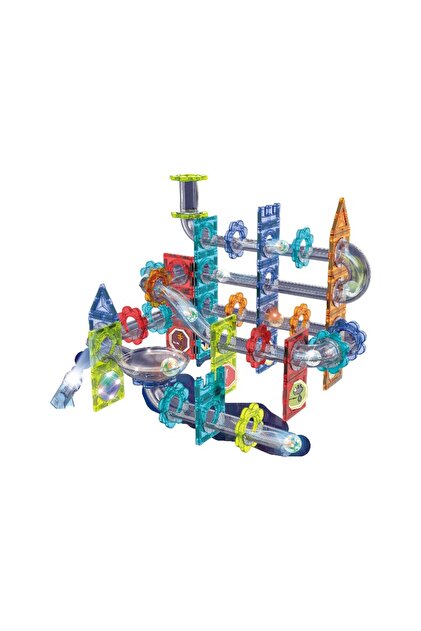 Toysea Light Magnetic Blocks Marble Run Set, 120 Pcs LED Building