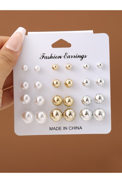 Set of 12 - Pearl Stud Earring