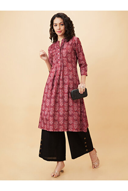 Buttons Detail Wide Leg Ethnic Palazzos