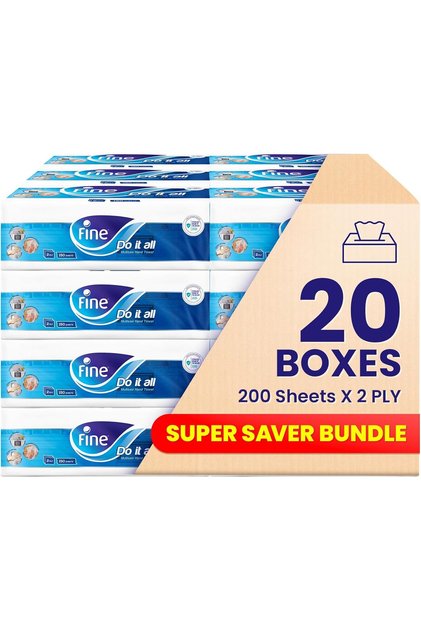 Multipurpose Kitchen Paper Interfold Tissue Hand Towel, 150 X 2plys, 20 packs.
