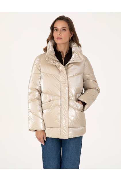 Beige Comfort Fit Coat 50308990-Vr011
