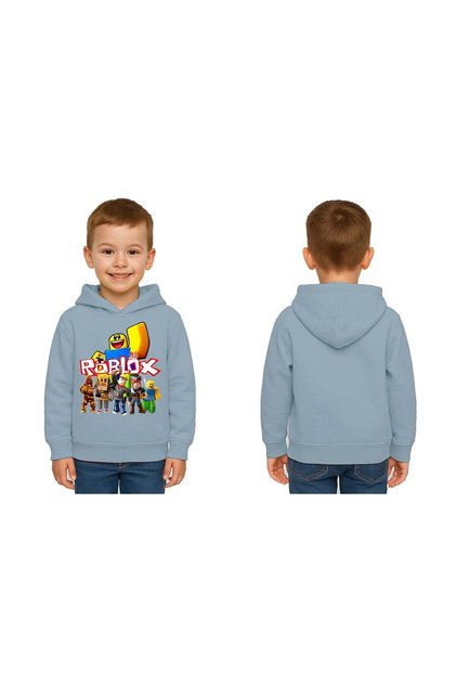 Unisex Roblox Printed Children's Swaetshirt Printed Hooded 3 Thread Raised