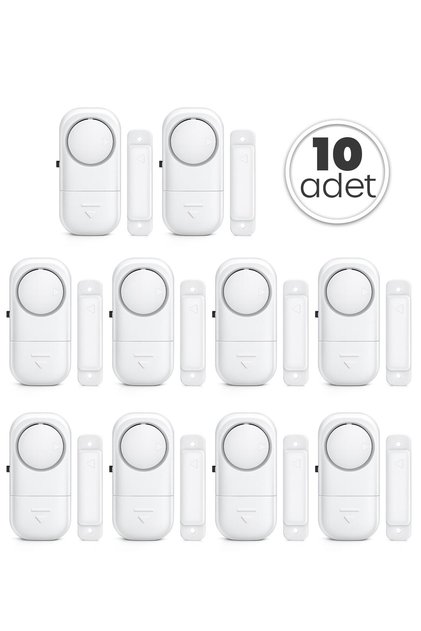 10 Adet Kablosuz Kapı Pencere Alarmı Pilli Hırsız Güvenlik Cihazı Alarm Sistemi