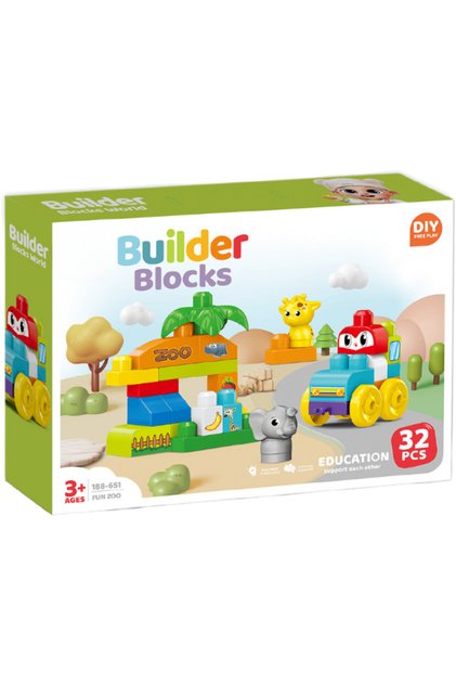 Set de constructie STEAM - Zoo distractiva (32 piese)
