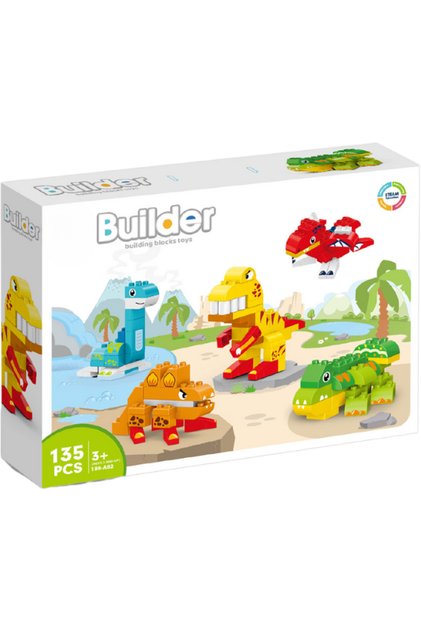 Joc de constructie STEAM - Dinozauri (135 piese)