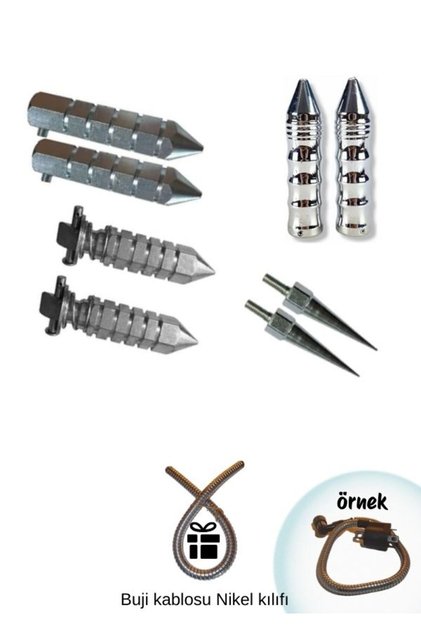 CG Sivri ön arka basamak seti + Nikel sivri elcik+2 ad. sivri vida (hdiye buji kablosu kılıfı)
