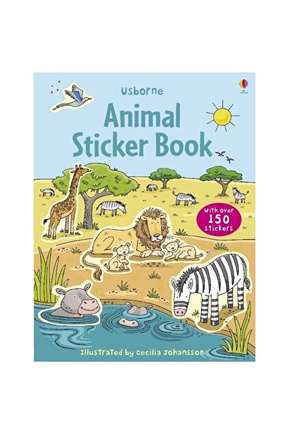 Carte cu autocolante, FIRST STICKER BOOK ANIMALS , Usborne , + 3 ani
