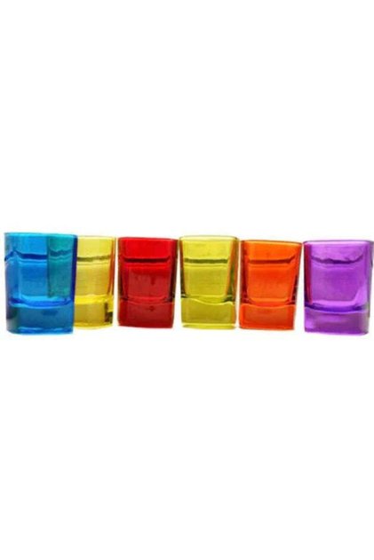 Set de 12 pahare colorate, pahare de shot pentru brandy 55 ml pentru terasă sau evenimente