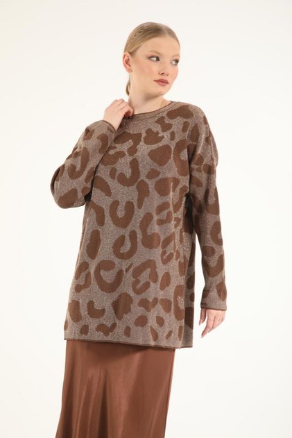 40738 - Stylish Comfortable Silvery Women's Long Knitwear Sweater