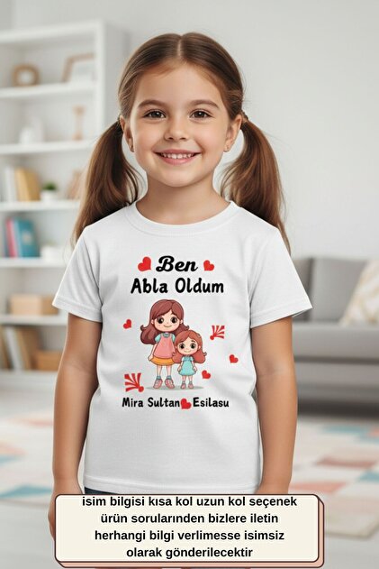 Asilcomkids Ben Abla Oldum Tişörtü ve Bebek Zıbını - İsim Yazılı