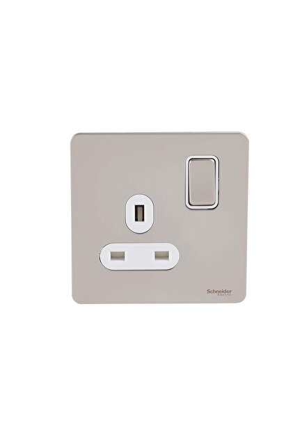 GU3410-WPN 13A 1-Gang Ultimate Screwless Flat Plate Switched Socket, Pearl Nickel