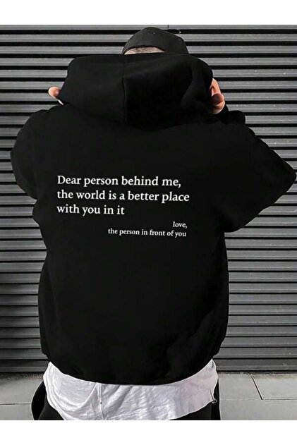 Printed Unisex Oversized Hoodie with Message Content