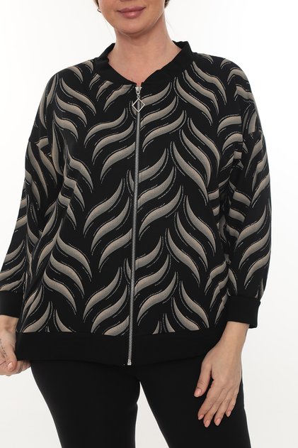 Zippered, Bomber Style, Patterned Modal Fabric