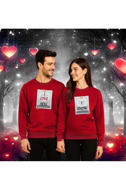Unisex Valentine's Day Printed Adult Swaetshirt 3 Thread Rasterated