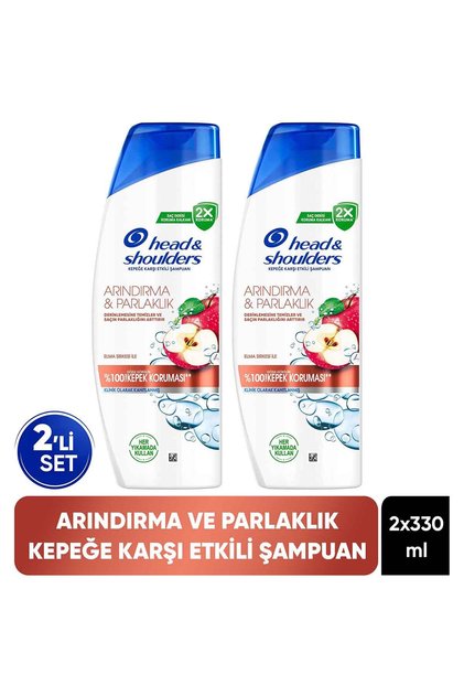 Arındırma ve Parlaklık Kepek Karşıtı Şampuan Elma Sirkesi ile 330ml x 2 Adet