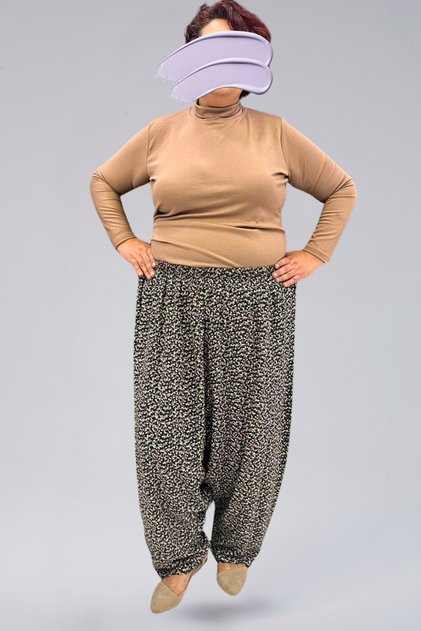 Civil Flower Patterned Viscose Fabric Women's Shalwar