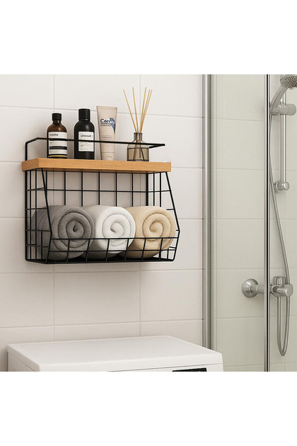 decorelax Wooden Bamboo Shelved Bathroom Organizer - Can Be Wall