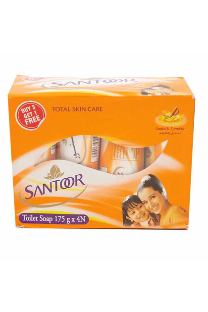 total skin care toilet soap sandal tumeric, 4 X 175 gm