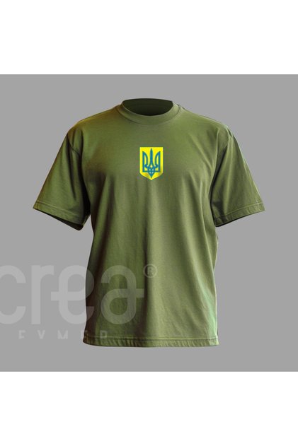 Ukraine Union Emblem Printed - Regular Biker Model - Cycling T-Shirt Khaki - Khaki