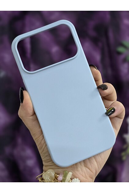 iPhone 17 PRO Uyumlu İçi Kadife Bebe Mavisi Sert Silikon Lansman Telefon Kılıfı