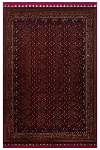 SATEEN AFGHAN SFG 01 RED Yıkanabilir Afgan Desenli Hav Toz Vermeyen Kaymaz Tabanlı Sık Dokuma Halı