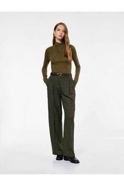 X Sima Tarkan - Long Sleeve Draped Cross Mock Neck Body