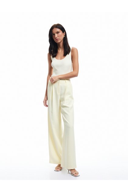 Lined Pocket with Pleat Detail Palazzo Pants