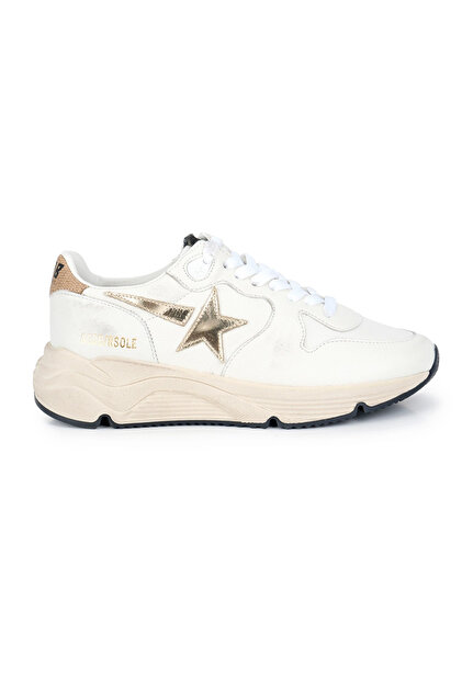美品 GOLDEN  RUNNING SOLE スニーカー 39 Golden Goose Running Sole Kadın Sneaker Beyaz Altın - Fiyatı