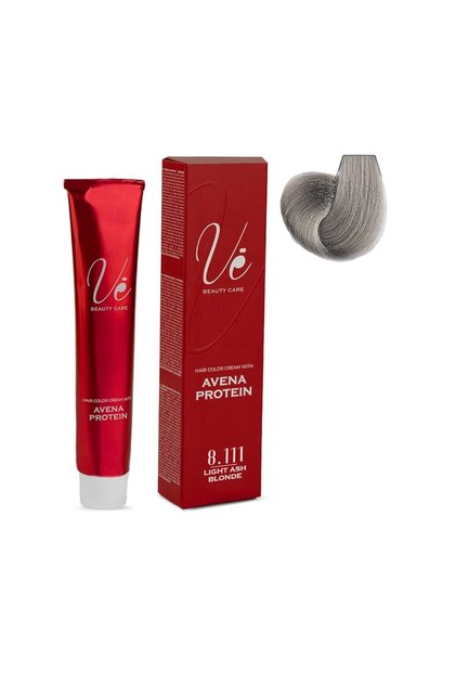 Hair Color Cream #8.111 Light Ash Blonde – Permanent Hair Dye with Avena Protein | 100ml